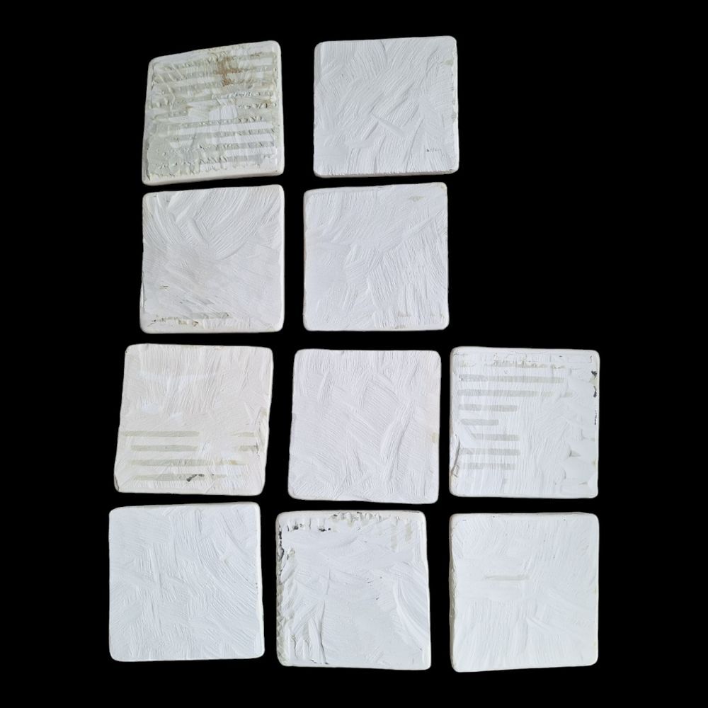 Rare 3D Porcelain Tiles Crafters Lot of 10 Flowers 4 x 4 Vintage 1980s - Picture 4 of 11